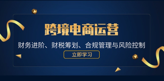 (12592期)跨境电商运营:财务进阶、财税筹划、合规管理与风险控制-轻创社项目网