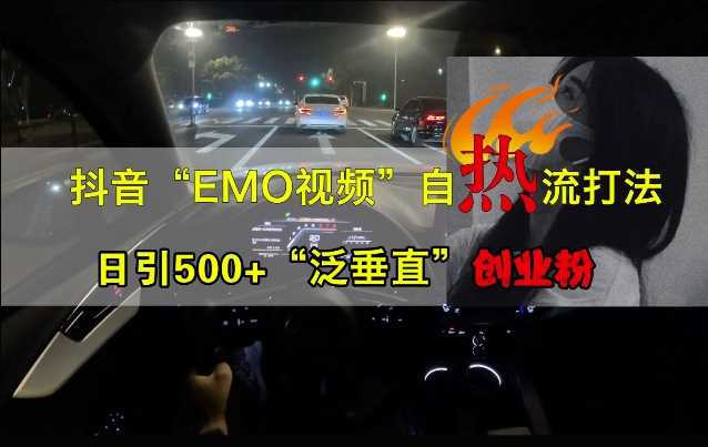 抖音EMO视频自热打法,日引500+“泛垂直”创业粉-轻创社项目网