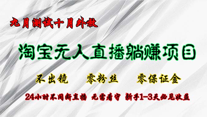 (12862期)淘宝无人直播最新玩法,九月测试十月外放,不出镜零粉丝零保证金,24小…-轻创社项目网