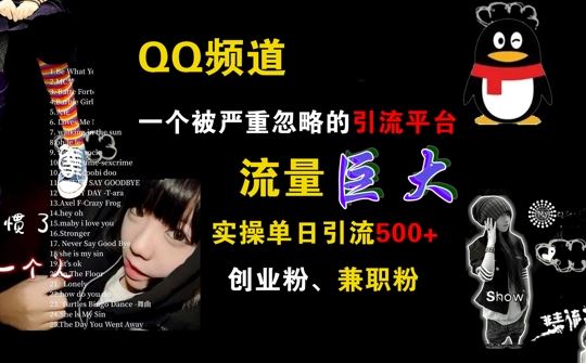 QQ频道,一个被严重忽略的引流平台,流量巨大 实操单日引流500+创业粉兼职粉【揭秘】-轻创社项目网