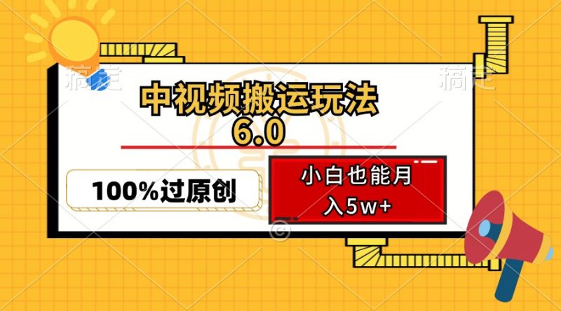 (12838期)中视频搬运玩法6.0,利用软件双重去重,100%过原创,小白也能月入5w+-轻创社项目网