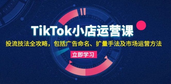 (13063期)TikTok小店运营课:投流技法全攻略,包括广告命名 扩量手法及市场运营方法-轻创社项目网
