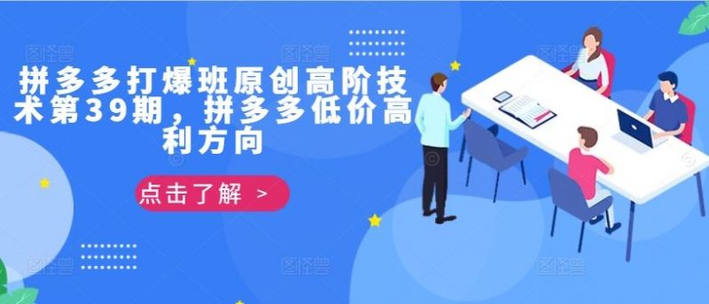 拼多多打爆班原创高阶技术第39期,拼多多低价高利方向-轻创社项目网