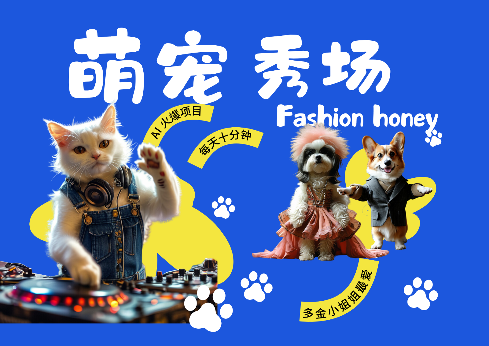图片[1]-酷飒动物跳舞走秀  时尚喵FASHION汪 多金小姐姐最爱的 轻松月入破W