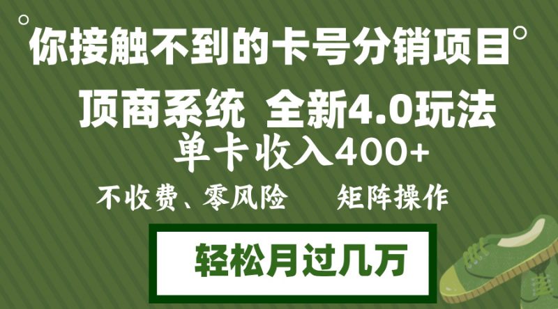 （12917期）年底卡号分销顶商系统4.0玩法，单卡收入400+，0门槛，无脑操作，矩阵操…-轻创社项目网