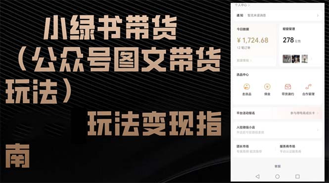 （12902期）小绿书带货（公众号图文带货玩法）玩法变现指南-轻创社项目网