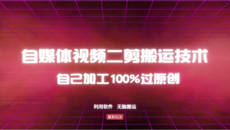 (12995期)详细教你自媒体视频二剪搬运技术,自己加工100%过原创,无脑搬运-轻创社项目网