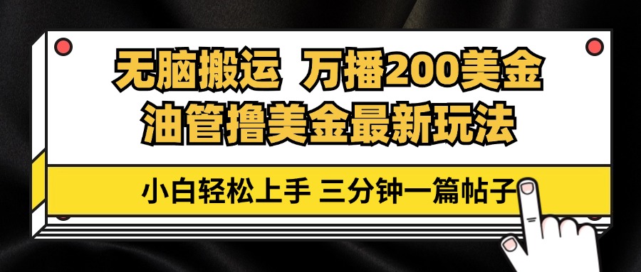 图片[1]-（13050期）油管无脑搬运撸美金玩法教学，万播200刀，三分钟一篇帖子，小白轻松上手