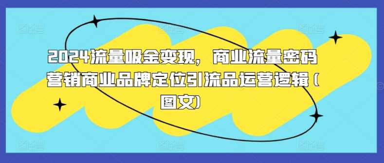 2024流量吸金变现,商业流量密码营销商业品牌定位引流品运营逻辑(图文)-轻创社项目网