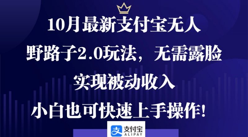 (12824期)10月最新支付宝无人野路子2.0玩法,无需露脸,实现被动收入,小白也可…-轻创社项目网