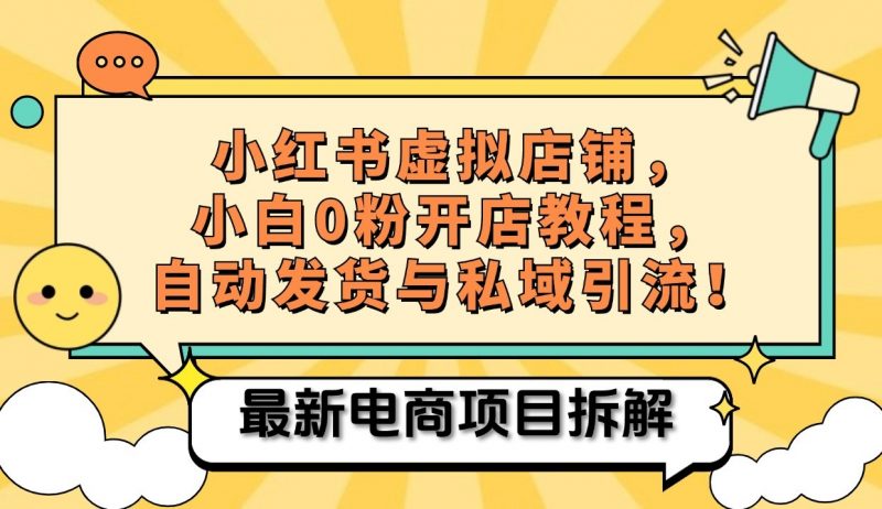 小红书电商,小白虚拟类目店铺教程,被动收益+私域引流-轻创社项目网