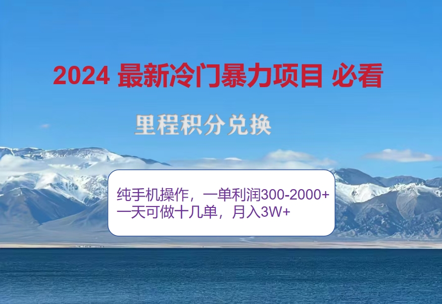图片[1]-（12856期）2024惊爆冷门暴利！出行高峰来袭，里程积分，高爆发期，一单300+—2000…