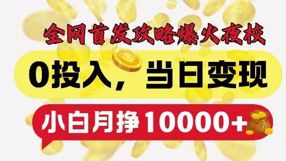 全网首发爆火夜校,0投入,当日变现,小白轻松月入1w+【揭秘】-轻创社项目网