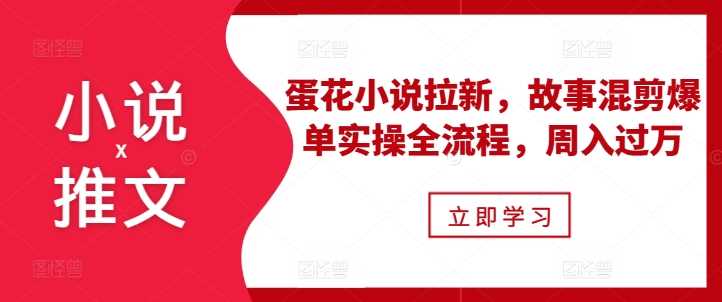 小说推文之蛋花小说拉新,故事混剪爆单实操全流程,周入过万-轻创社项目网