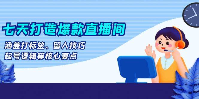 (13382期)七天打造爆款直播间:涵盖打标签、留人技巧、起号逻辑等核心要点-轻创社项目网