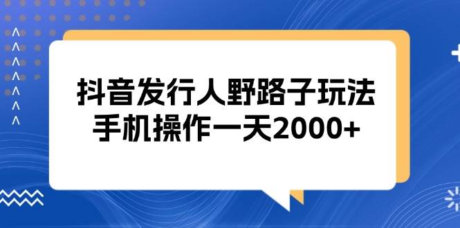 (13220期)抖音发行人野路子玩法,手机操作一天2000+-轻创社项目网