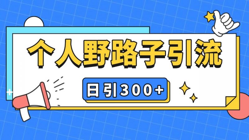 个人野路子引流日引300+精准客户,暴力截流玩法+克隆自热-轻创社项目网