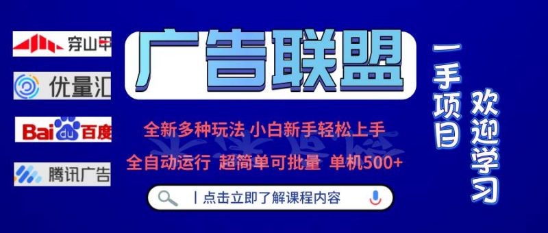 (13258期)广告联盟 全新多种玩法 单机500+ 全自动运行 可批量运行-轻创社项目网