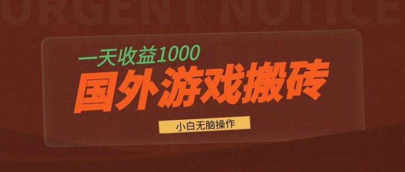 (13321期)国外游戏全自动搬砖,一天收益1000+ 小白无脑操作-轻创社项目网