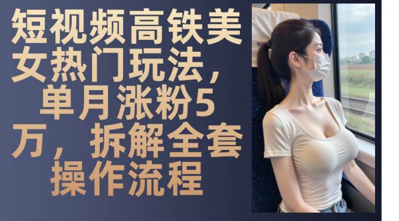 (13318期)短视频高铁美女热门玩法,单月涨粉5万,拆解全套操作流程-轻创社项目网