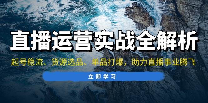 (13294期)直播运营实战全解析:起号稳流、货源选品、单品打爆,助力直播事业腾飞-轻创社项目网
