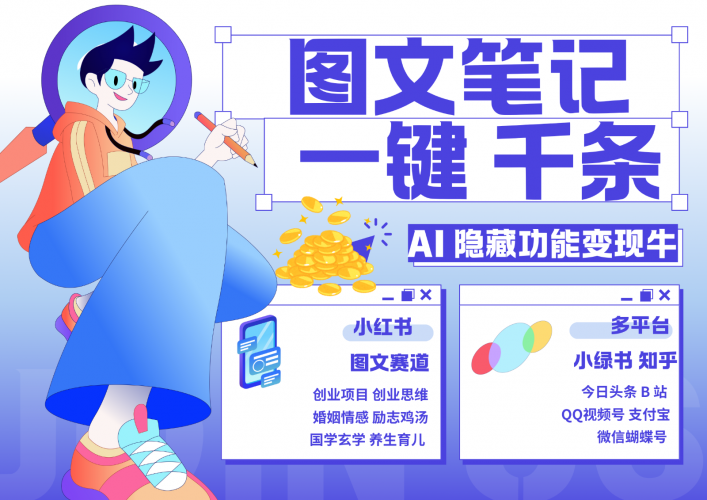 1键生成数千条图文 创业国学 秒生笔记 小红书小绿书图文 轻松引流 变现30000+-轻创社项目网