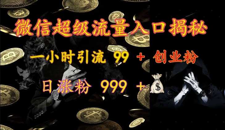 微信超级流量入口揭秘:一小时引流 99 + 创业粉,日涨粉 999 +-轻创社项目网