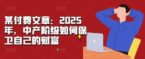 某付费文章:2025年,中产阶级如何保卫自己的财富-轻创社项目网