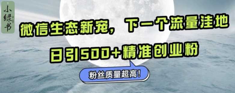 微信生态新宠小绿书:下一个流量洼地,日引500+精准创业粉,粉丝质量超高-轻创社项目网