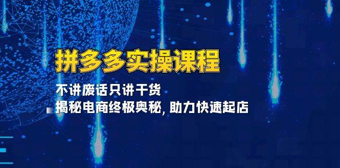 (13577期)拼多多实操课程:不讲废话只讲干货, 揭秘电商终极奥秘,助力快速起店-轻创社项目网