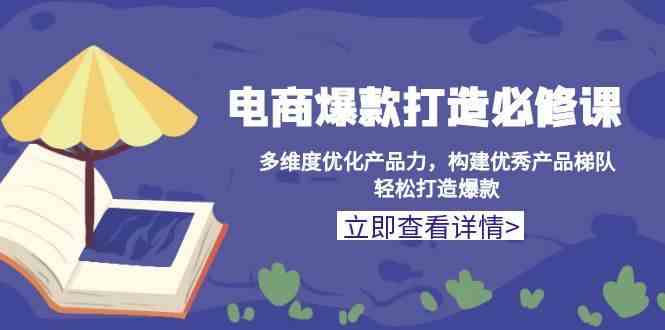 电商爆款打造必修课:多维度优化产品力,构建优秀产品梯队,轻松打造爆款-轻创社项目网