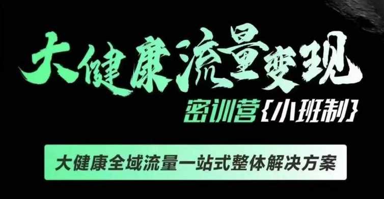 千万级大健康变现课线下课,大健康全域流量一站式整体解决方案-轻创社项目网
