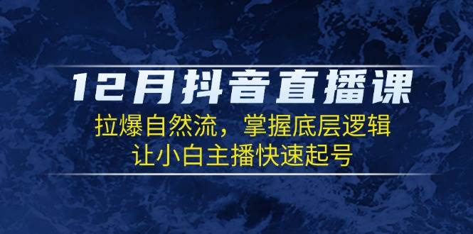 (13807期)12月抖音直播课:拉爆自然流,掌握底层逻辑,让小白主播快速起号-轻创社项目网