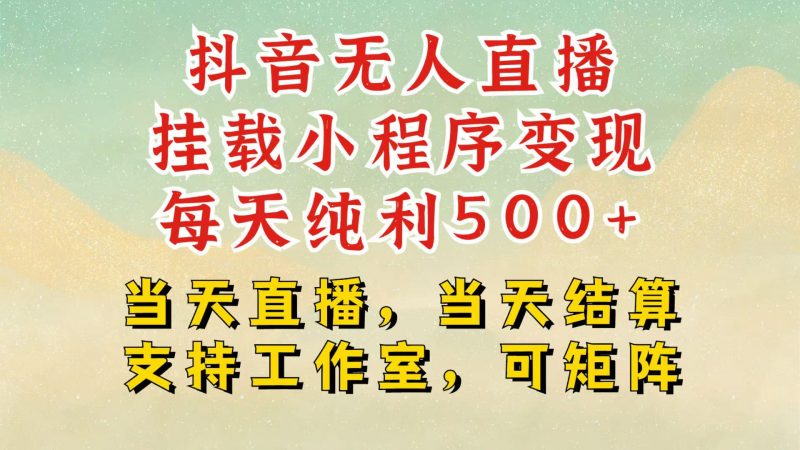 抖音无人挂机项目,轻松日入500+,挂载小程序玩法,不违规不封号,有号的一定挂起来-轻创社项目网