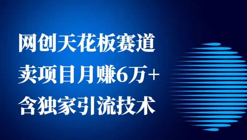 网创天花板赛道,卖项目月赚6万+,含独家引流技术(共26节课)-轻创社项目网
