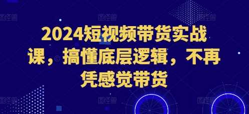 2024短视频带货实战课,搞懂底层逻辑,不再凭感觉带货-轻创社项目网