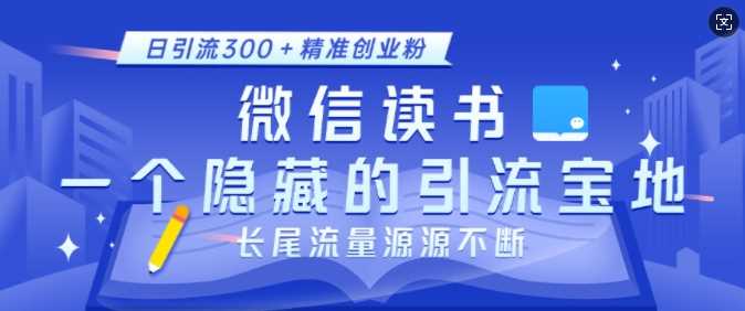 微信读书,一个隐藏的引流宝地,不为人知的小众打法,日引流300+精准创业粉,长尾流量源源不断-轻创社项目网
