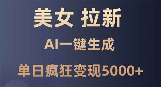 (13866期)美女暴力拉新,通过AI一键生成,单日疯狂变现5000+,纯小白一学就会!-轻创社项目网