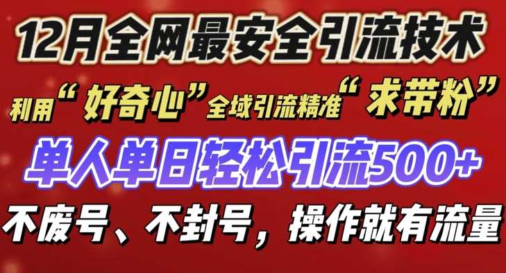 12 月份全网最安全引流创业粉技术来袭,不封号不废号,有操作就有流量【揭秘】-轻创社项目网