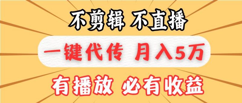 (13555期)不剪辑不直播,一键代发,月入5万懒人必备,我出视频你来发-轻创社项目网