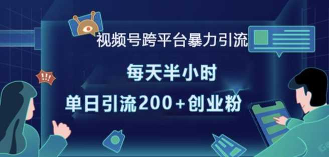 视频号跨平台暴力引流,每天半小时,单日引流200+精准创业粉-轻创社项目网