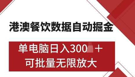 港澳数据全自动掘金,单电脑日入5张,可矩阵批量无限操作【揭秘】-轻创社项目网