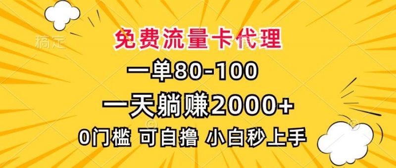 (13551期)一单80,免费流量卡代理,一天躺赚2000+,0门槛,小白也能轻松上手-轻创社项目网