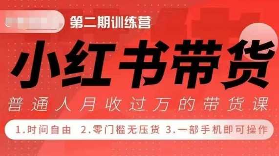 小Red书带货42天训练营 2.0版,宝妈+自由职+上班族+大学生,提高副业收入的大红利项目-轻创社项目网
