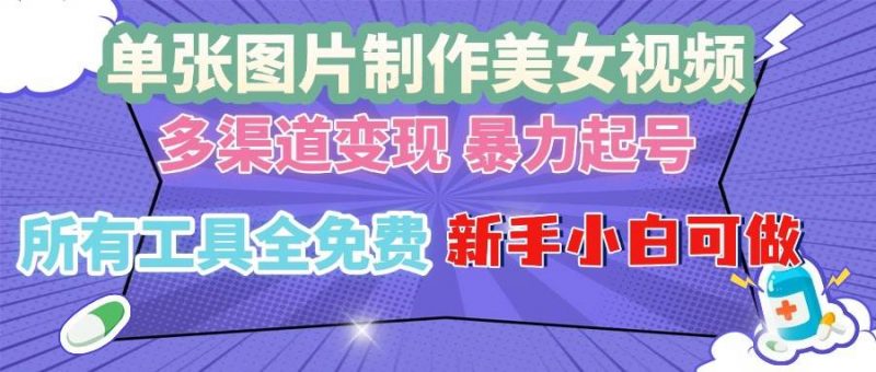 (13610期)单张图片作美女视频 ,多渠道变现 暴力起号,所有工具全免费 ,新手小…-轻创社项目网