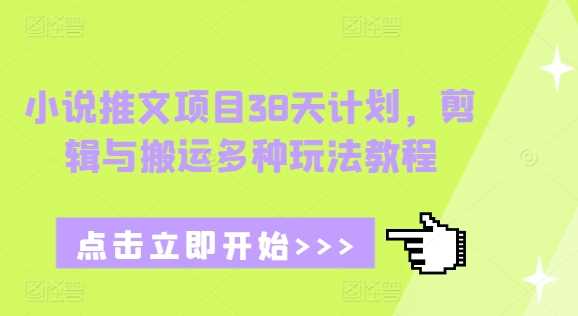 小说推文项目38天计划,剪辑与搬运多种玩法教程-轻创社项目网