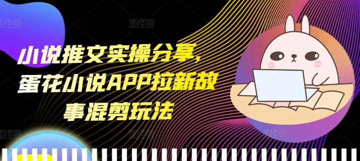 小说推文实操分享,蛋花小说APP拉新故事混剪玩法-轻创社项目网