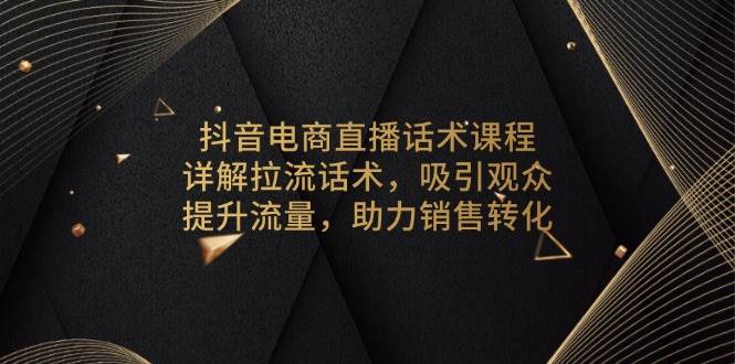 (13846期)抖音电商直播话术课程,详解拉流话术,吸引观众,提升流量,助力销售转化-轻创社项目网