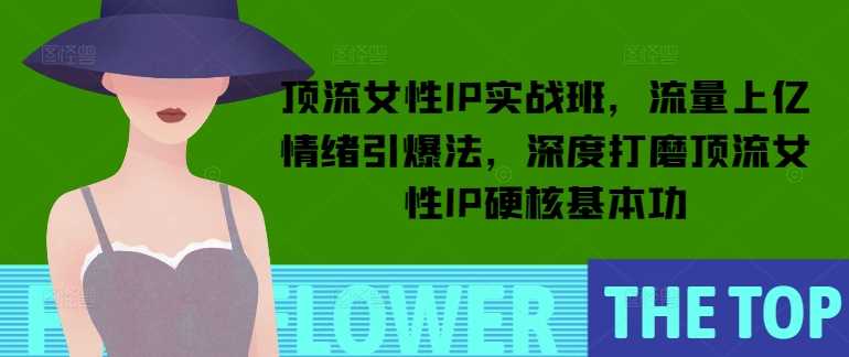 顶流女性IP实战班,流量上亿情绪引爆法,深度打磨顶流女性IP硬核基本功-轻创社项目网