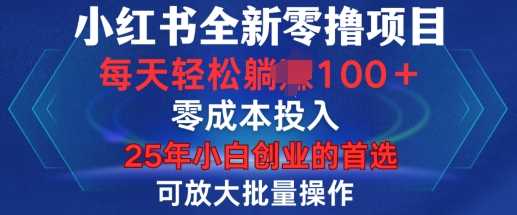 小红书全新纯零撸项目,只要有号就能玩,可放大批量操作,轻松日入100+【揭秘】-轻创社项目网